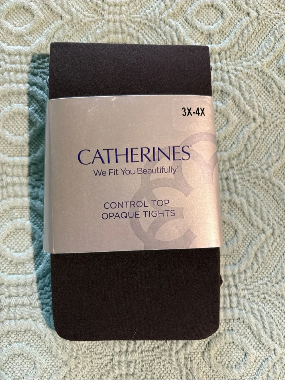 Catherines Brown Control Top Opaque Tights - 3X-4X